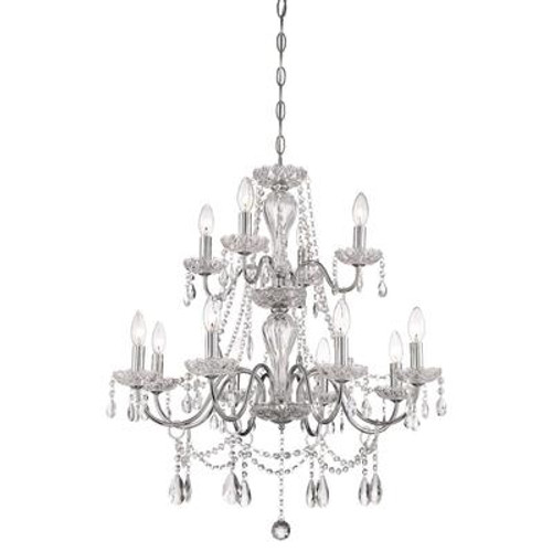 Caventi Collection 12 Light Chrome Chandelier