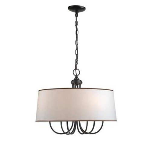 Brisbane Collection 6-Light 120 in. Hanging Euro Bronze Mini-Pendant