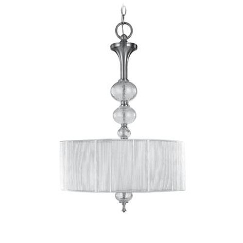 Bayonne Collection 3-Light 120 in. Hanging Brushed Nickel Inverted Pendant