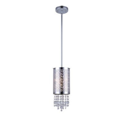 PIERA 1 Light Chrome Pendant with Crystal Drops