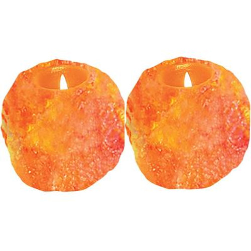 Himalayan Ionic Natural Candle Holder Set Of 2- 1 Hole