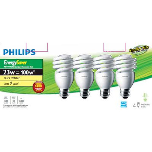 CFL 23W = 100W Mini Twister Soft White (2700K) - Case of 24 Bulbs