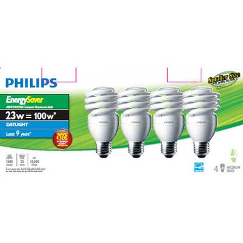 CFL 23W = 100W Mini Twister Daylight (6500K) - Case of 24 Bulbs