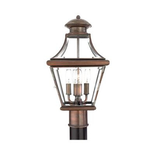 Monroe 4 Light Aged Copper Outdoor Incandescent Post Lantern