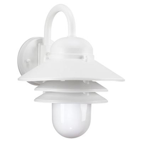 1 Light White Fluorescent Outdoor Wall Lantern