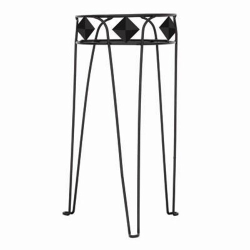 21 In. Diamond Plant Stand-Black