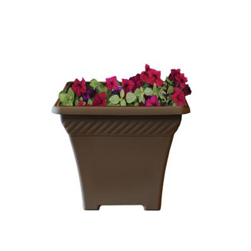 15 In. Square Rope Planter - Brass