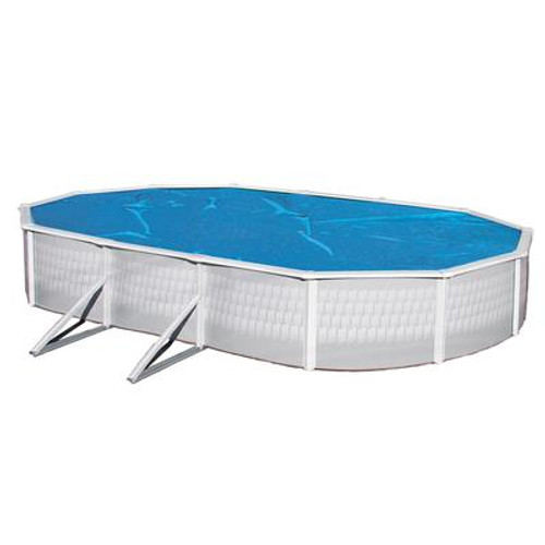 12-Feet x 24-Feet Oval 8-mil Solar Blanket for Above Ground Pools - Blue