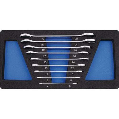 Open-End Wrench Set - 9 Pieces Metric