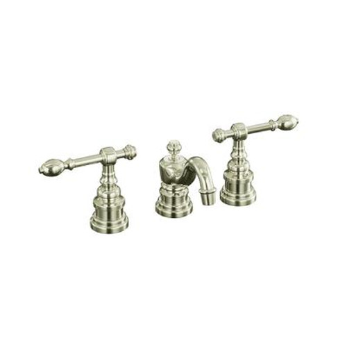 Iv Georges Brass Widespread Lavatory Faucet With Lever Handles In Vibrant Polished Nickel