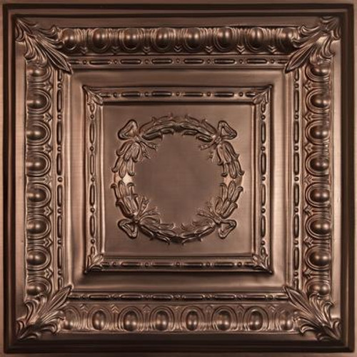 Empire Faux Bronze Ceiling Tile; 2 Feet x 2 Feet Lay-in or Glue up