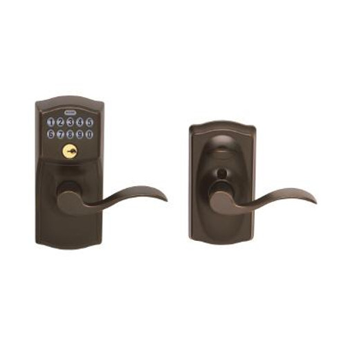 Aged Bronze Keypad Lock Camelot Accent Lever