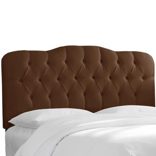 Upholstered Queen Headboard; Shantung; Chocolate