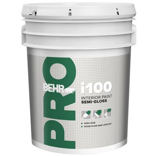 BEHR PRO i100 Series; Interior Paint Semi-Gloss - White Base; 18.96 L