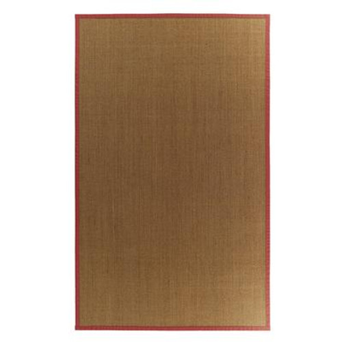 Natural Sisal Bound Red #61 6 Ft. x 9 Ft. Area Rug