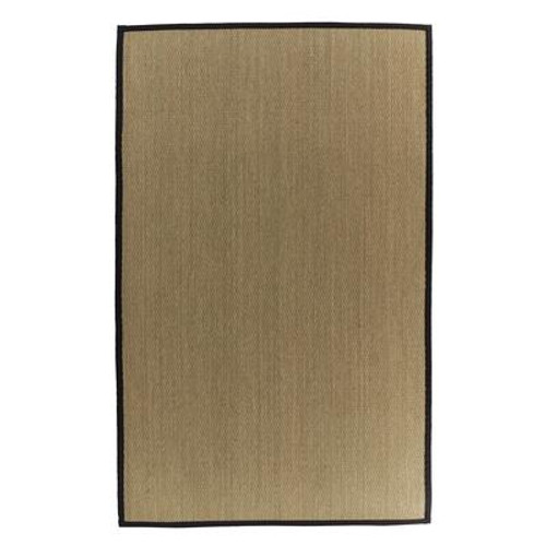 Natural Seagrass Bound Black #35 4 Ft. x 6 Ft. Area Rug