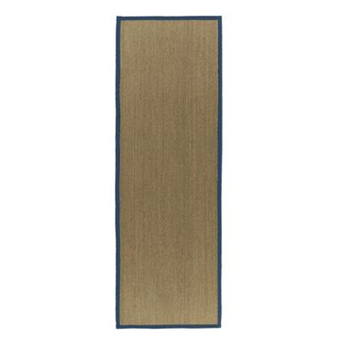 Natural Seagrass Bound Blue #38 2 Ft. 6 In. x 8 Ft. Area Rug