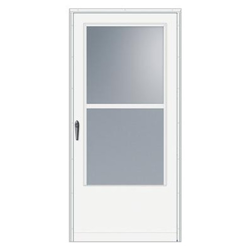 34 Inch Width; 100 Series Self-Storing; White Door; Black Hardware