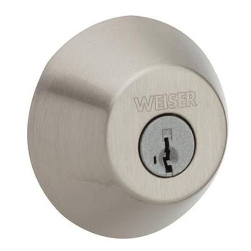 Welcome home single cylinder deadbolt - satin nickel finish