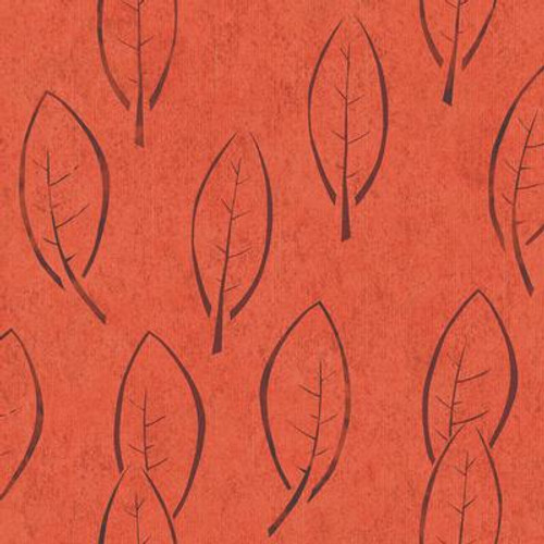 20.5 In. W Orange Outlined Leaf Wallpaper