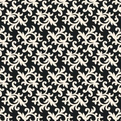 20.5 In. W Black and White All-Over Multi Swirl Print Wallpaper
