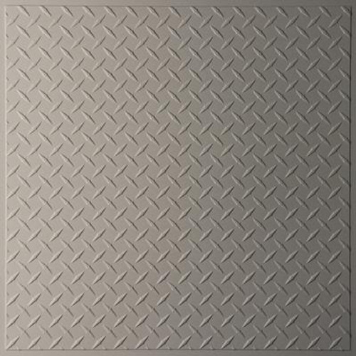 Diamond Plate Latte Ceiling Tile; 2 Feet x 2 Feet Lay-in or Glue up