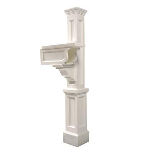 Rockport Single Mailbox Post in White