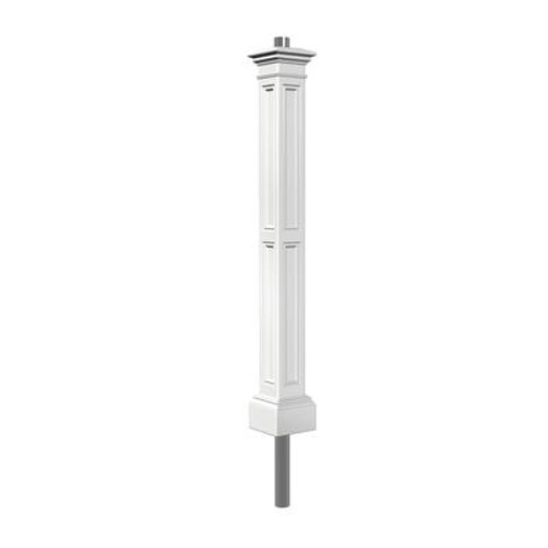 Liberty Lamp Post in White Including 89'' Aluminum Ground Mount