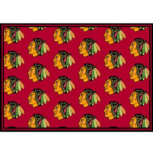 Chicago Blackhawks Repeat Rug 5 Ft. 4 In. x 7 Ft. 8 In. Area Rug