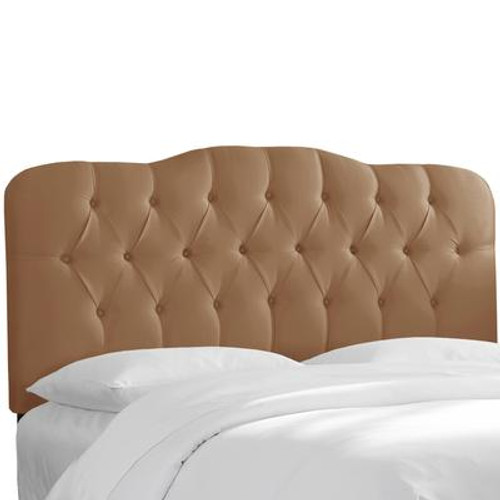 Tufted Full Headboard In Shantung Khaki