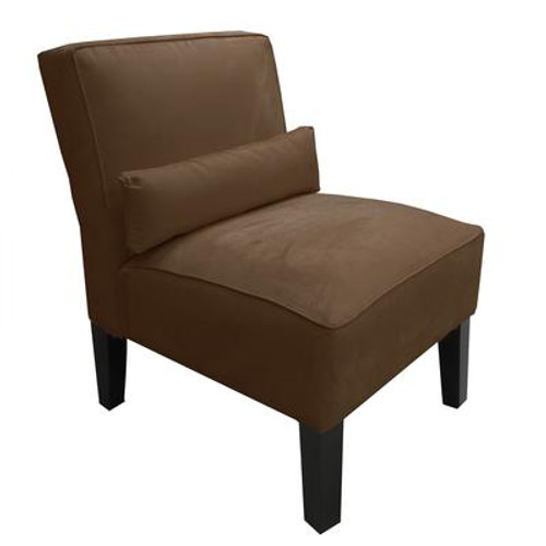 Armless Chair In Premier Microsuede Chocolate
