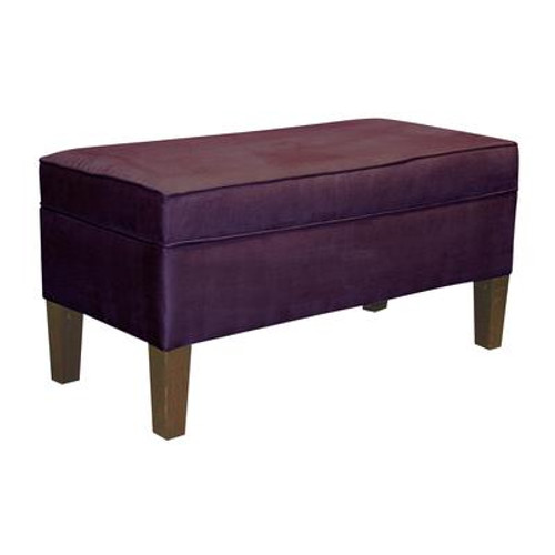 Upholstered Storage Bench In Premier Microsuede Purple