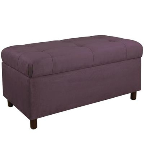 Tufted Storage Bench In Premier Microsuede Purple