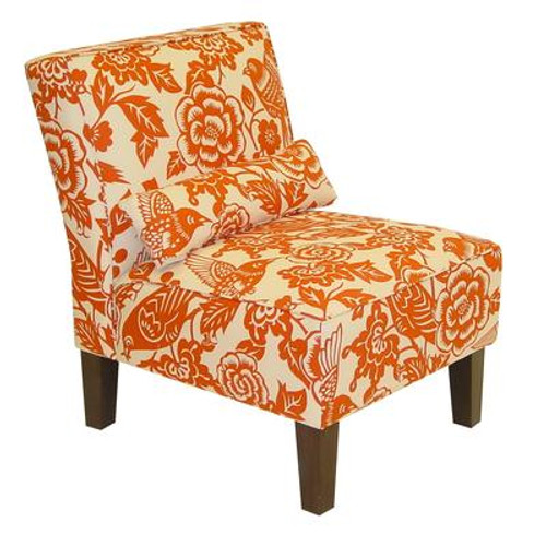 Armless Chair in Canary Tangerine