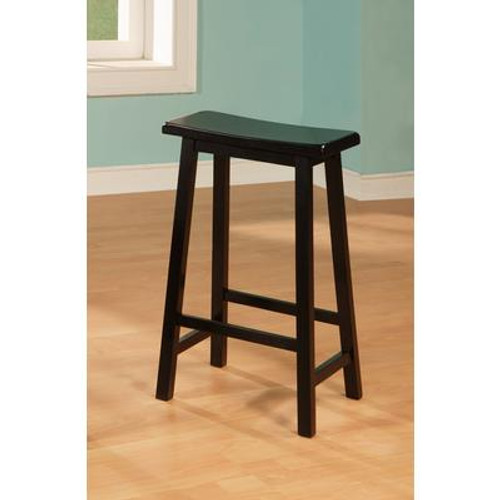 Barstool - 2Pcs / 29''H / Black Saddle Seat