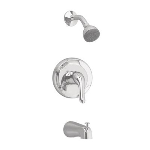 Colony Soft Bath/Shower Trim Kit with Easy Clean Showerhead and Shower Arm in Satin Nickel