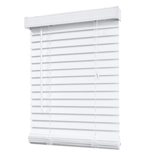 2 Inch Faux Wood Blind; White - 54 Inch x 48 Inch