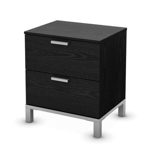 Flexible Collection 2-Drawer Nightstand Black Oak