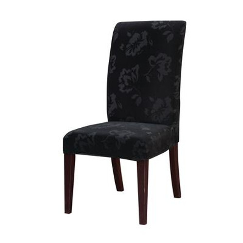 Velvet Tone-on-Tone Floral Black Slip Over - Pack 1 (Fits 741-440 Chair)