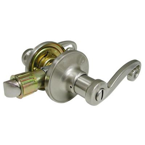 Satin Nickel Scroll Privacy Lever