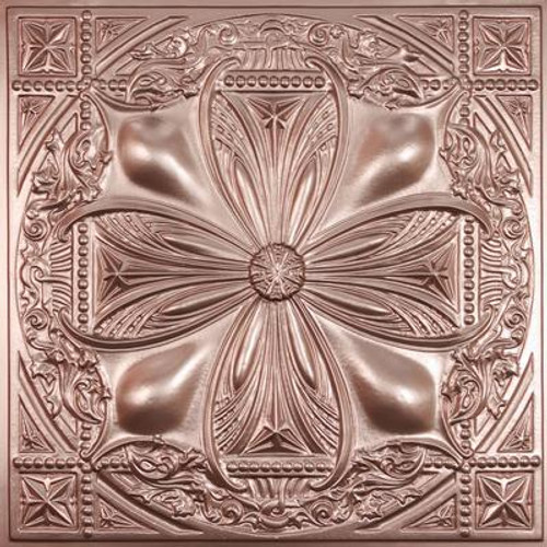 Avalon Faux Copper Ceiling Tile; 2 Feet x 2 Feet Lay-in or Glue up