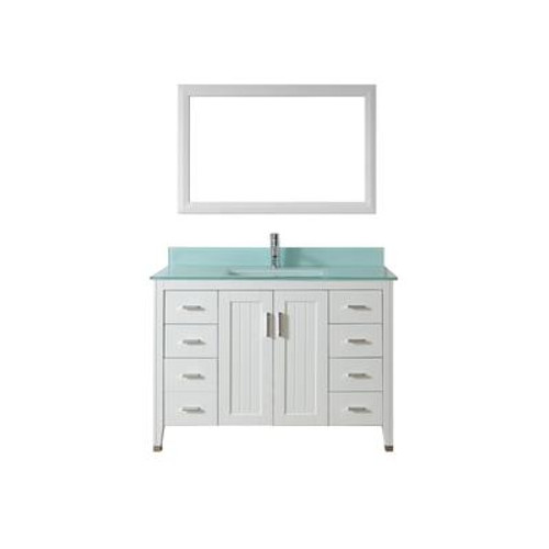 Jackie 48 White / Glass Ensemble with Mirror and Faucet