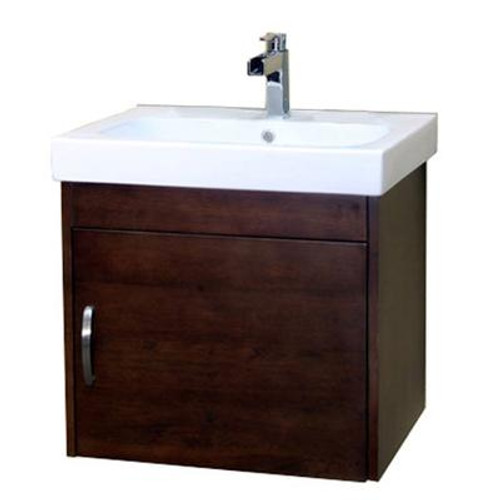 Randstad S 25 In. Single Vanity in Walnut with Ceramic Vanity Top in White