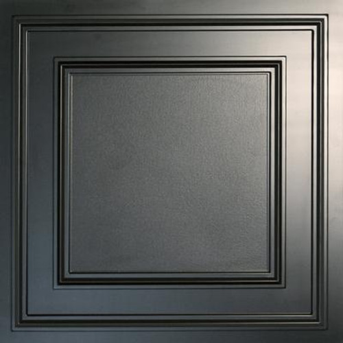 Cambridge Black Ceiling Tile; 2 Feet x 2 Feet Lay-in or Glue up