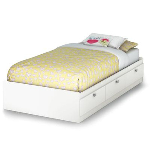 South Shore Spectra collection Twin mates bed Pure White