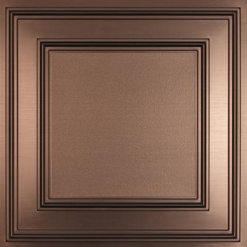 Cambridge Faux Bronze Ceiling Tile; 2 Feet x 2 Feet Lay-in or Glue up