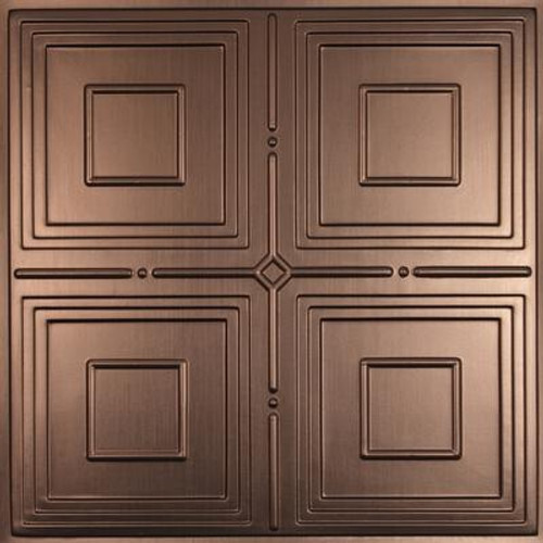 Jackson Faux Bronze Ceiling Tile; 2 Feet x 2 Feet Lay-in or Glue up