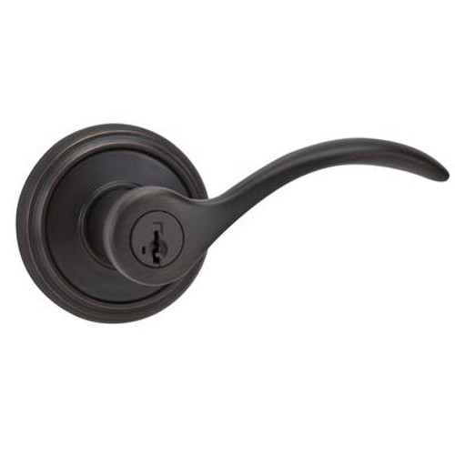 Weiser Trapani Keyed Entry Lever Featuring SmartKey Technology; Venetian Bronze Finish