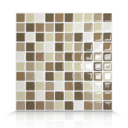 Multi Colored Peel and Stick; Harmony Mosaik - 10 Inch x 10 Inch