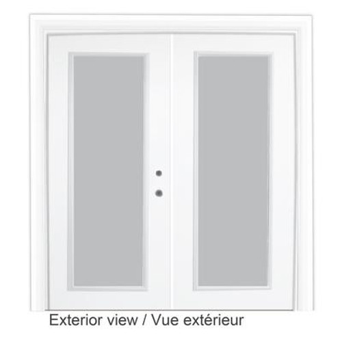 Steel Garden Door-6 Ft. x 82.375 In. Pre-Finished White LowE Argon-Left Hand